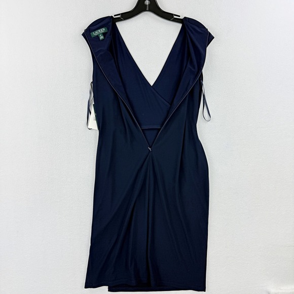 LAUREN RALPH LAUREN Sleeveless V-Neck Faux Wrap Dress Size 6-Petite Womens NWT - Picture 3 of 9